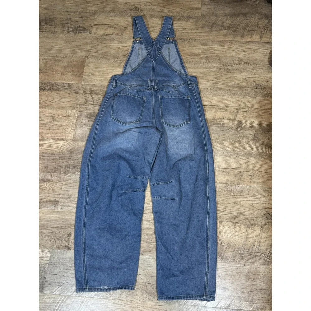 Denim Bib Overalls Womens Small Blue 100% Cotton Utility Workwear Pockets Casual